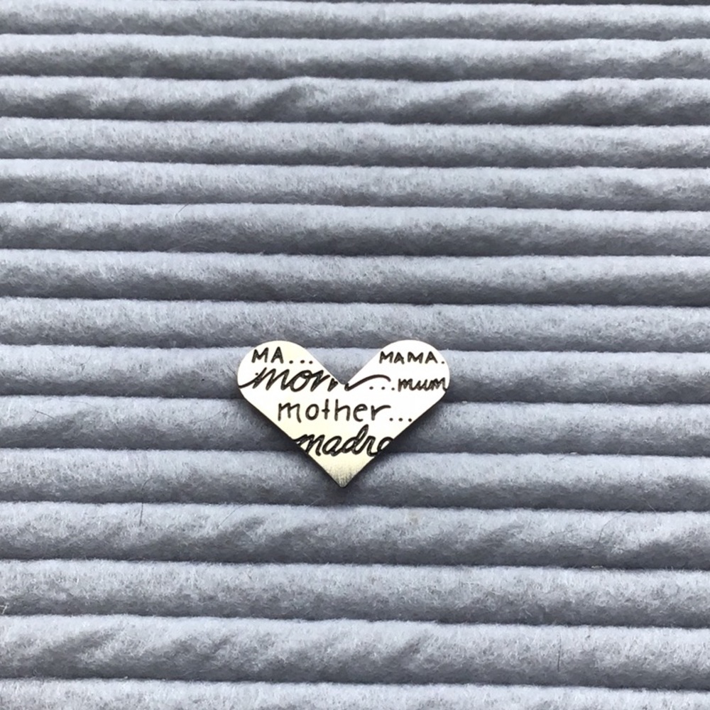 Large Silver “Mother” Heart Plate (#1)